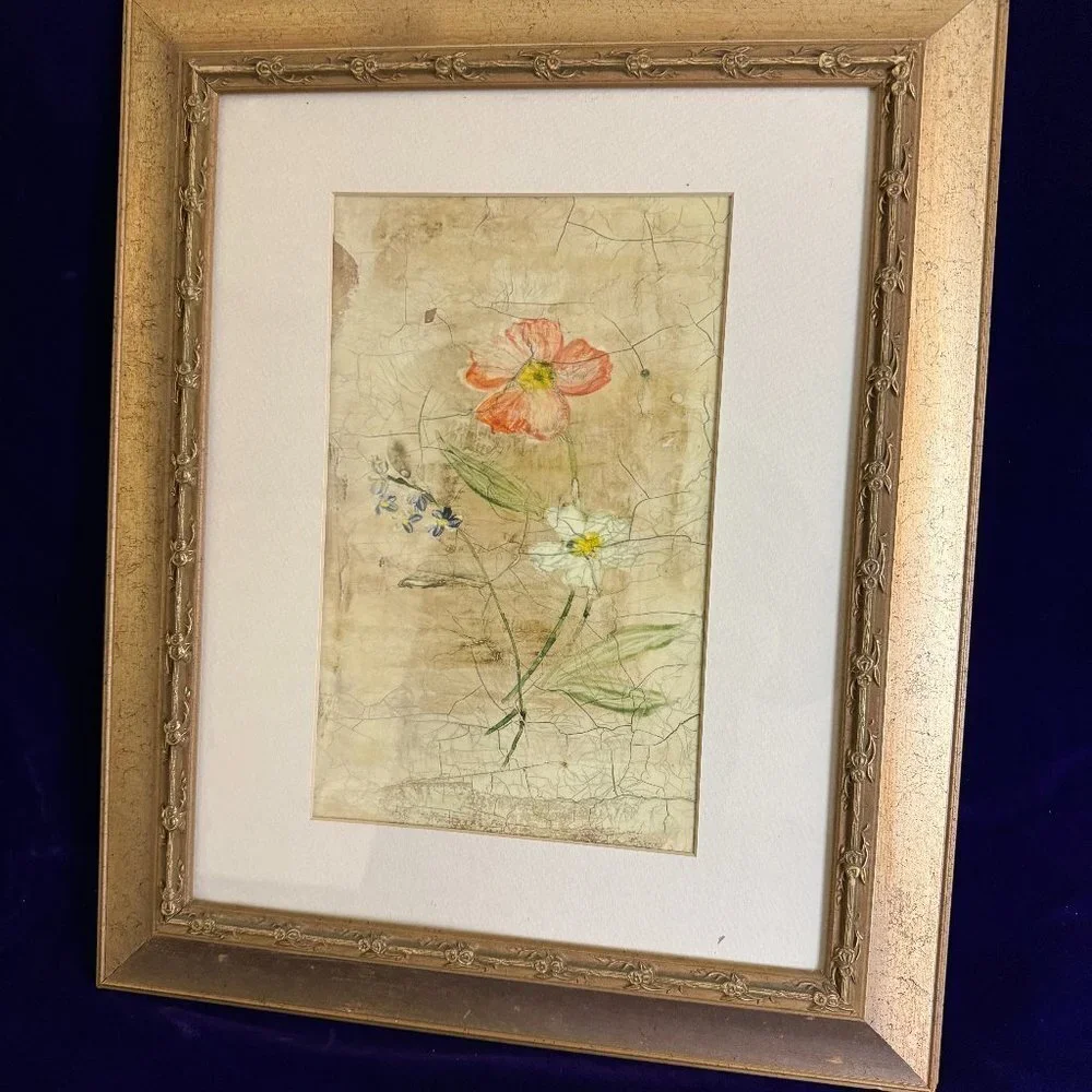 Framed Picture Botanical Art Flowers